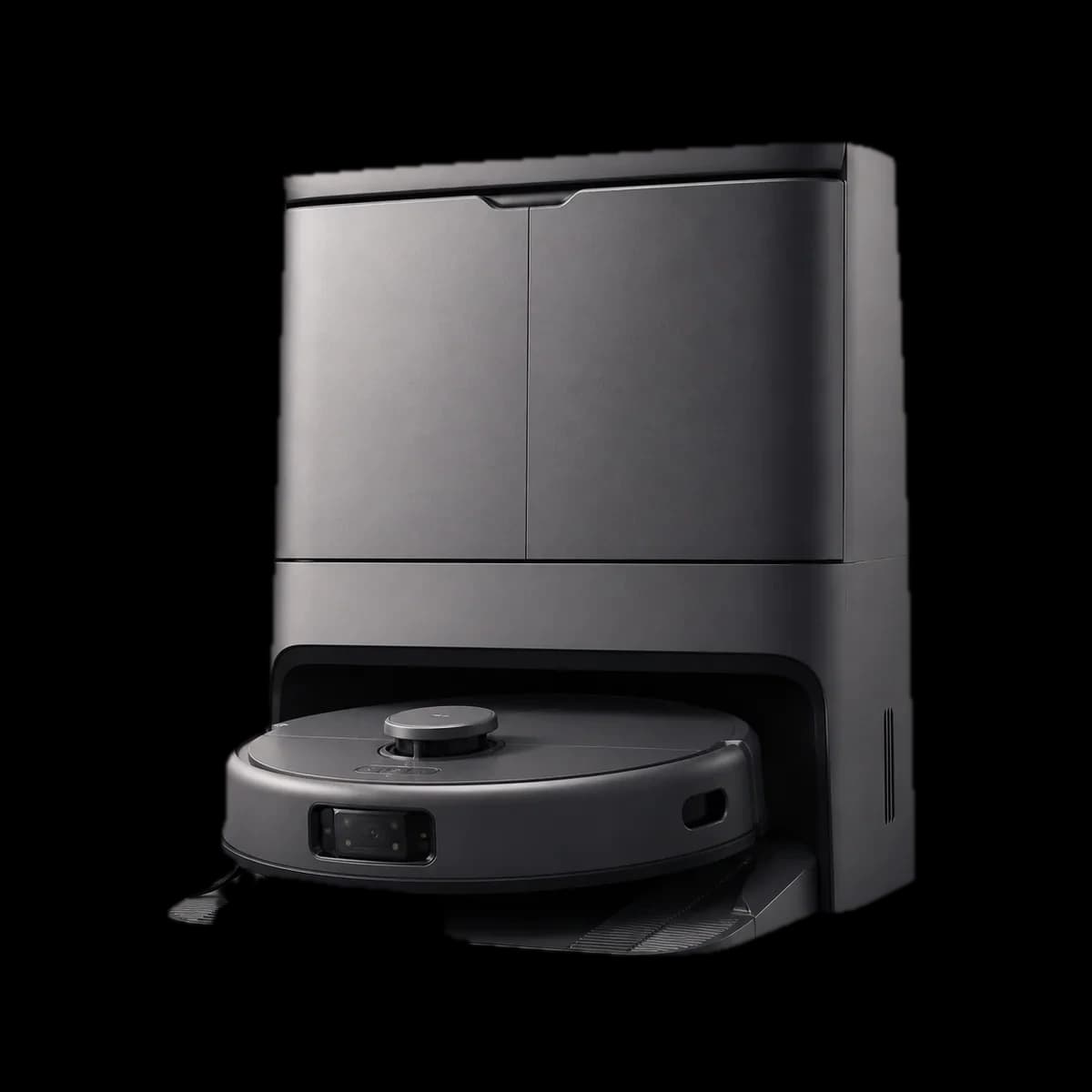 eufy Omni E28 HydroJet Saug- und Wischroboter mit Vollstation als KI-Visualisierung
