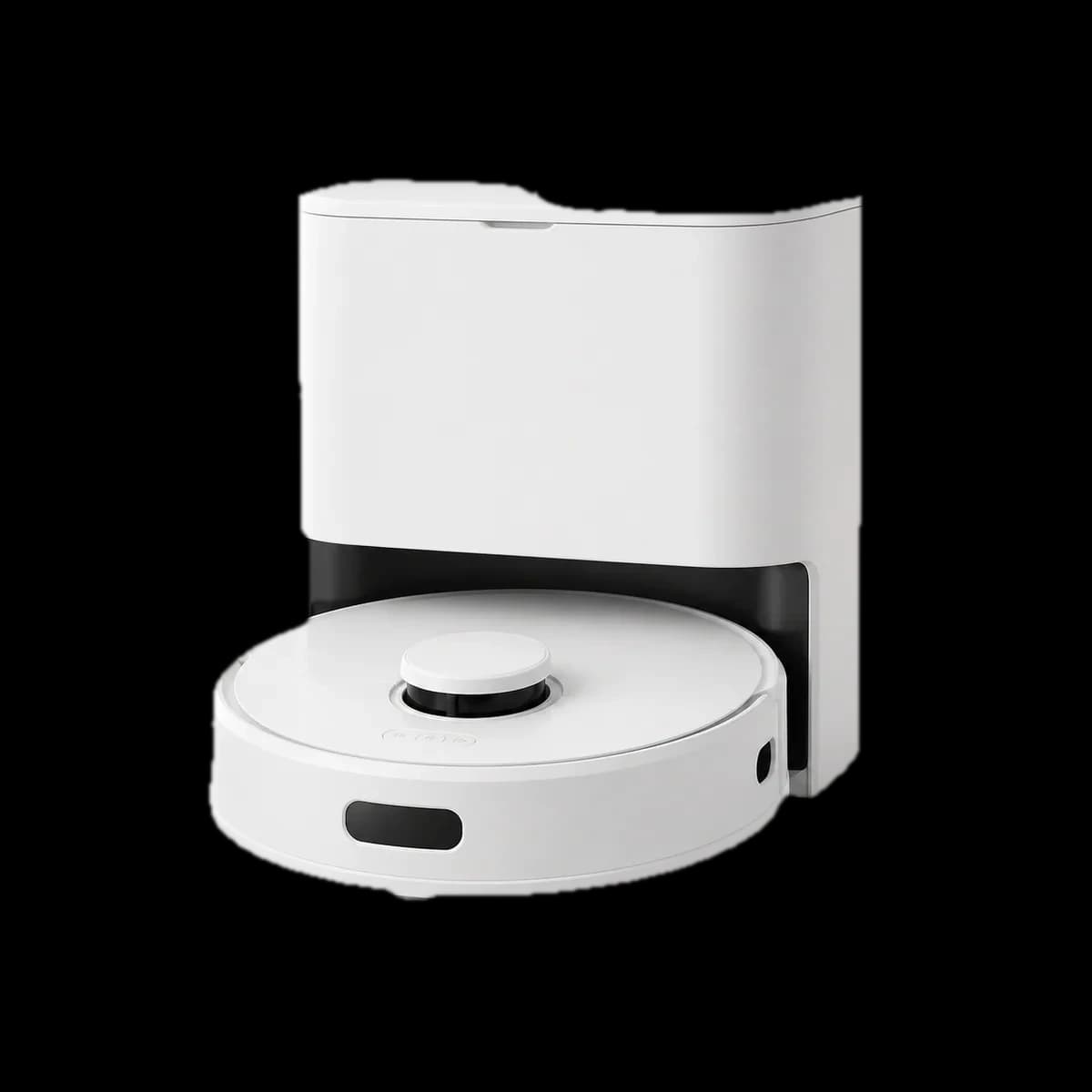 SwitchBot K10+ Saugroboter mit Absaugstation als KI-Visualisierung